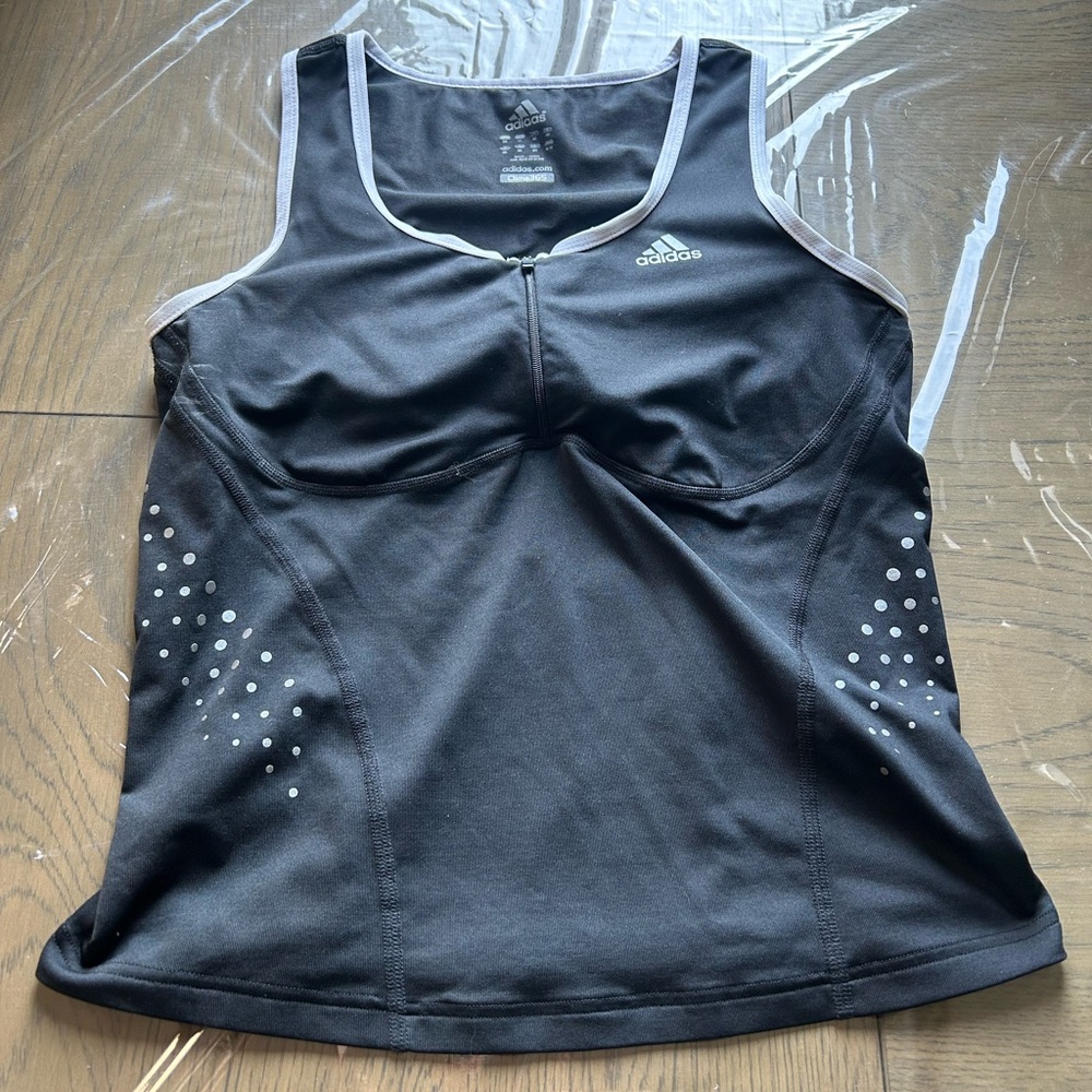 Adidas Women's Black and White Tank Top